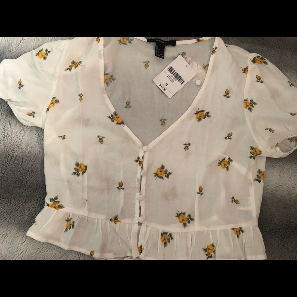 Forever 21 floral crop top.